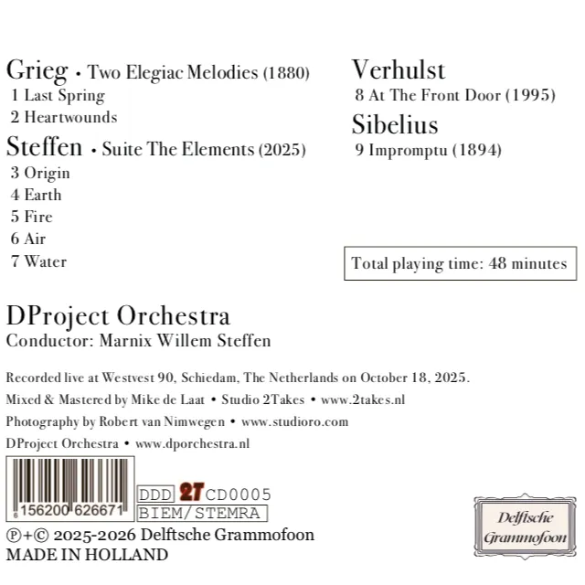 Delft Project Orchestra - Aurora Digipack Achterkant